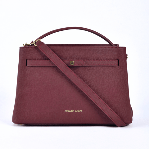 Atelier Galin | Cube Lock Bag - Merlot