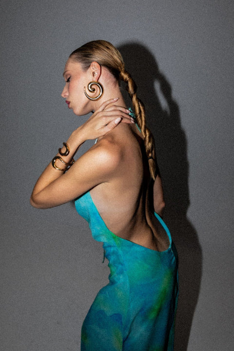 Say no more I Irena Blue Floral Maxi Mermaid Dress