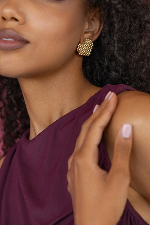 Pas de Marque | Gold-filled earrings Cœur Soufflé