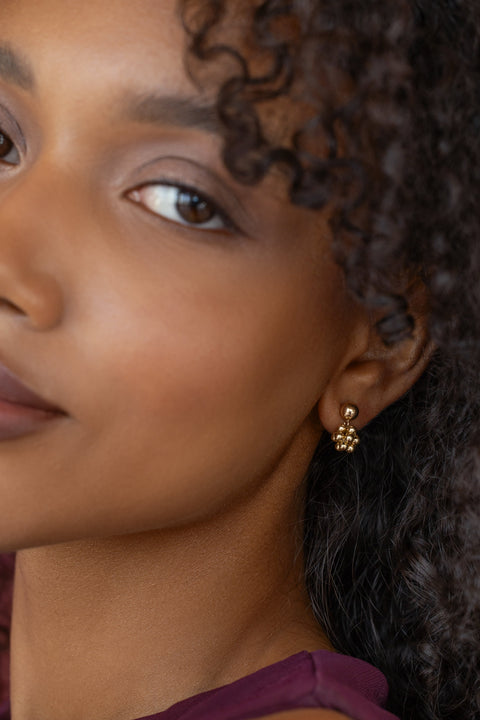 Pas de Marque | Gold-filled earrings Cube Pendant