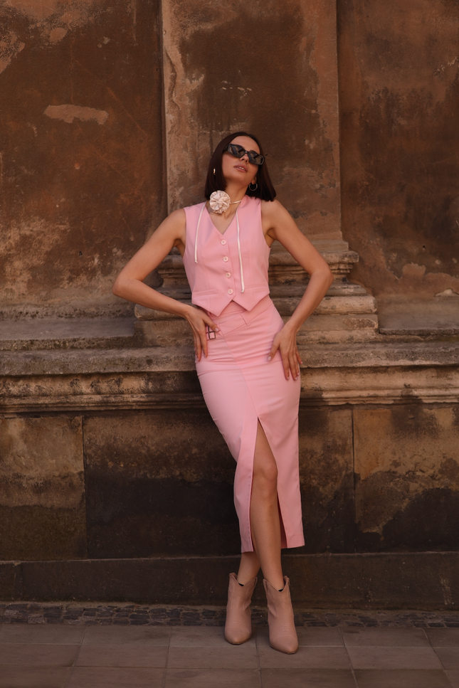 BÚDZIKO | ROSÉ ASYMMETRIC SKIRT
