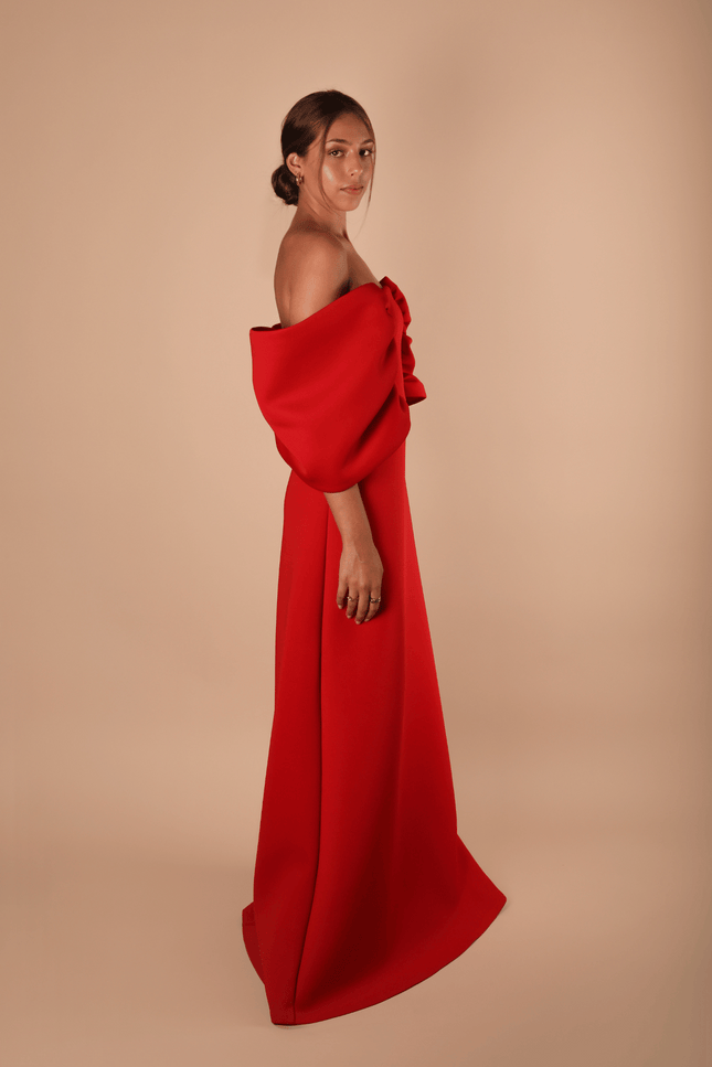 Ashley Stambouli | Half Bow Evening dress