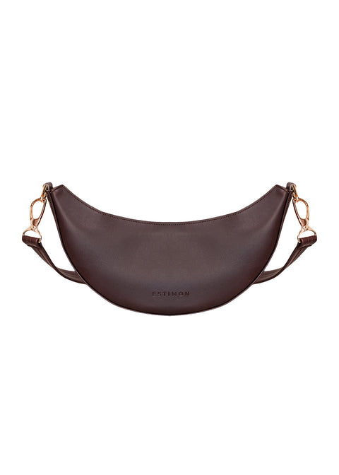 Estimon | Shoulder bag Mini Hobo corn leather chocolate
