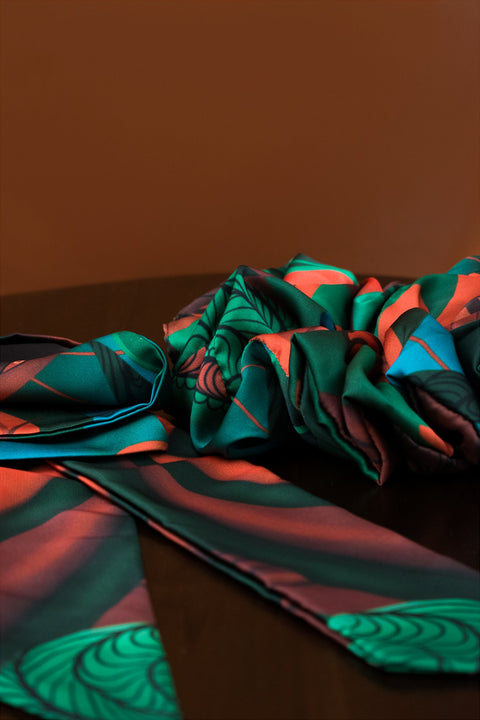 Janara Jones | Autumn Paisley Satin Twilly & Scrunchie Set