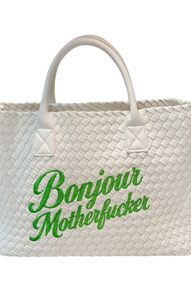 Lilly Loves | Biała torba Bonjour Motherfucker