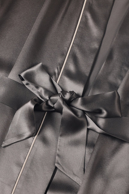 Soft Strokes Silk | Pasithea Grey Kimono Robe
