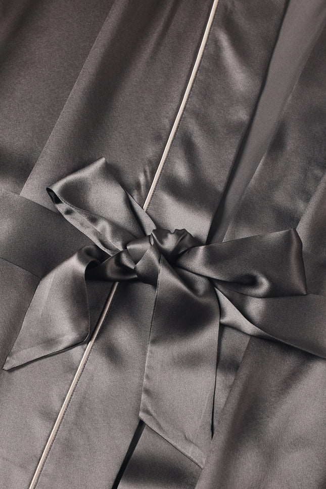 Soft Strokes Silk | Pasithea Grey Kimono Robe