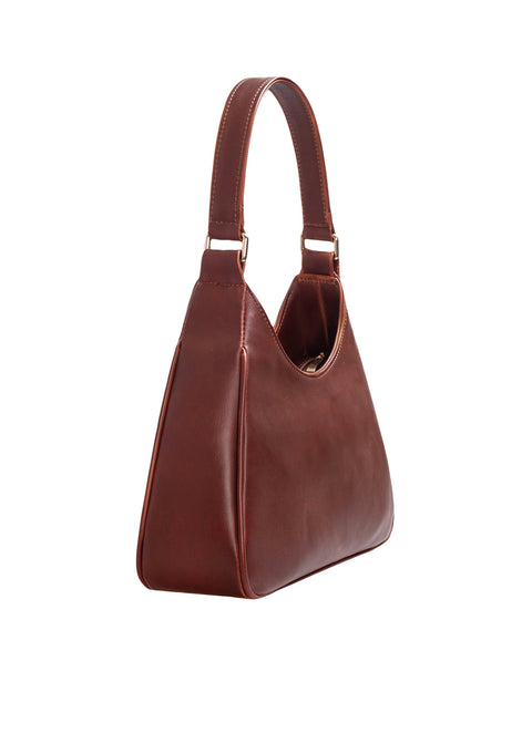 Estimon | Shoulder bag Audrey corn leather matte brown
