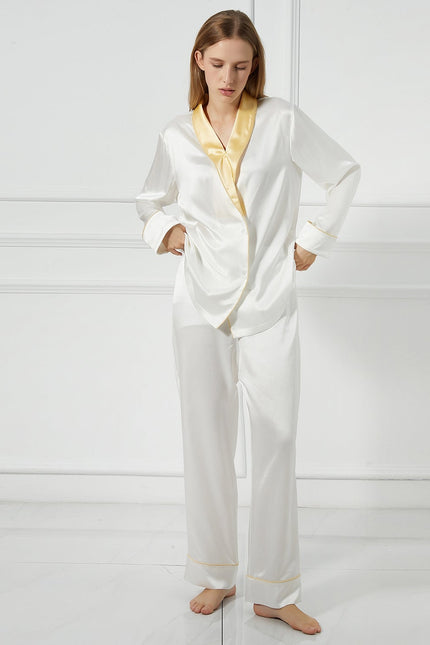 Soft Strokes Silk | Daffodils Long Sleeve Pyjamas Set