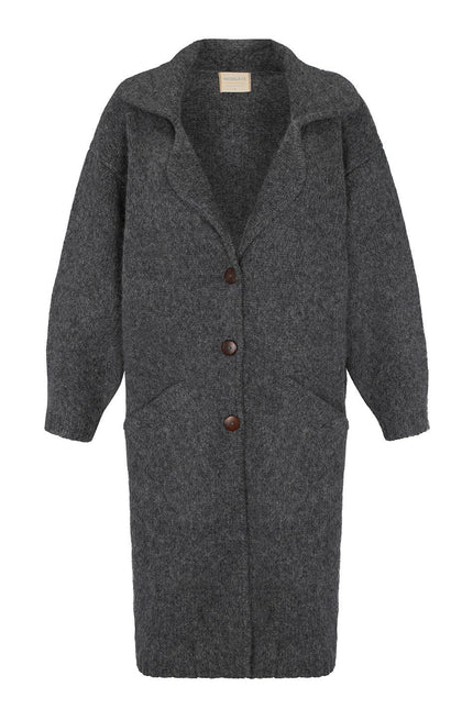 Kuma Coat - Dim grey NORGÄTE alpaca knitwear sustainably made in Peru