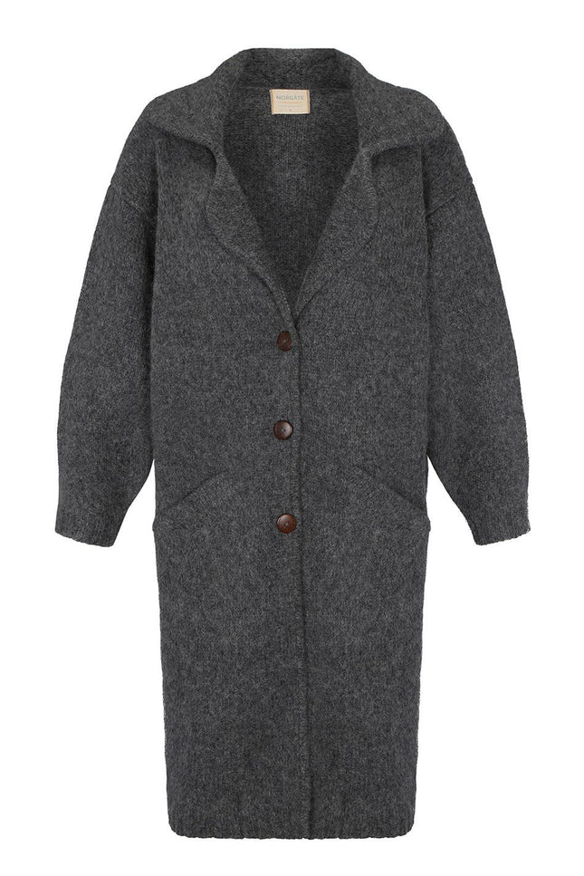 Kuma Coat - Dim grey NORGÄTE alpaca knitwear sustainably made in Peru