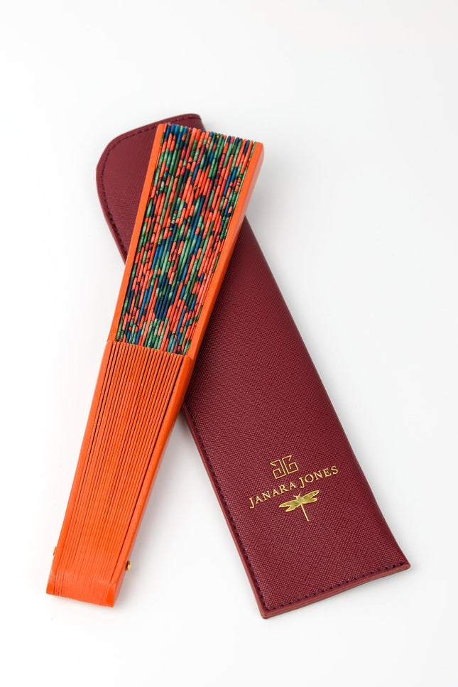 Janara Jones | Snakes Orange Hand Fan