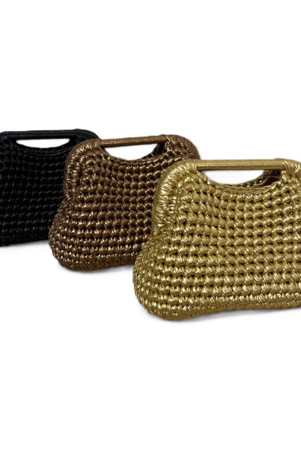 Springmoonatelier | Handmade Metallic Crochet Handbag – Statement Evening Bag