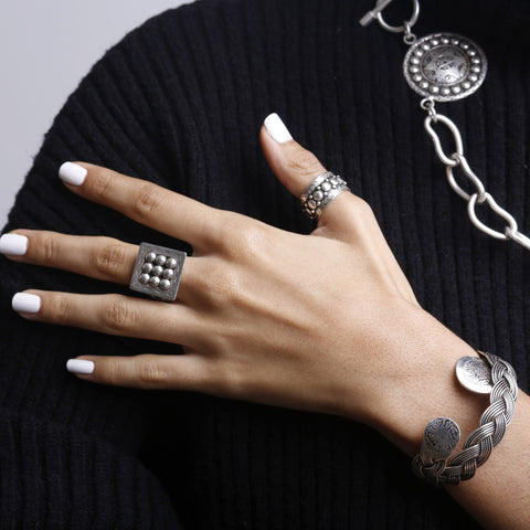 Yelli Jewels | Coins Braided Bangle Bracelet