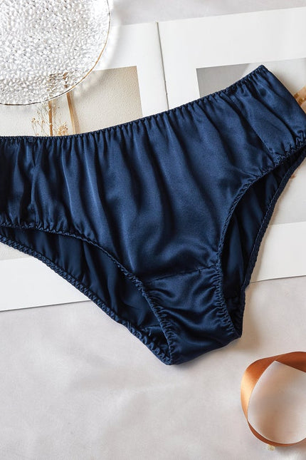 Soft Strokes Silk | Navy Float Bikini Panties