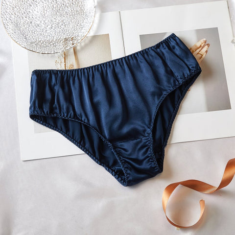 Soft Strokes Silk | Navy Float Bikini Panties