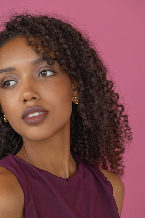 Pas de Marque | Gold-filled earrings Cube Pendant