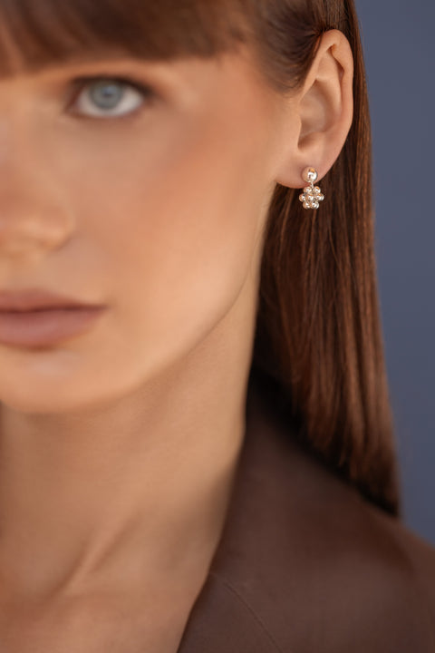 Pas de Marque | 925 sterling silver earrings Cube Pendant