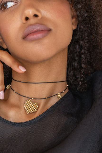 Pas de Marque | Gold-filled choker Cœur Soufflé