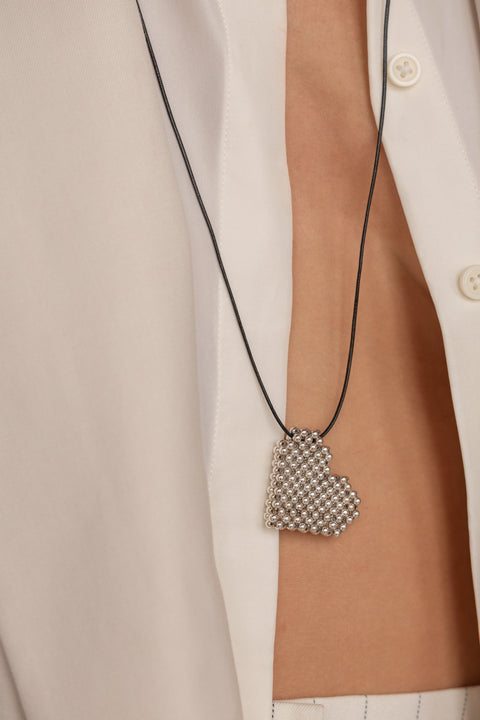 Pas de Marque | 925 sterling silver necklace Cœur Soufflé Pendant