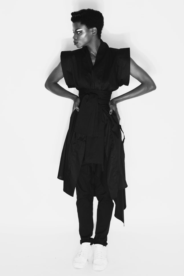 Alchemy | Czarna kamizelka kimono