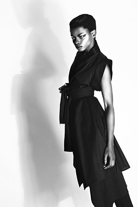 Alchemy | Czarna kamizelka kimono