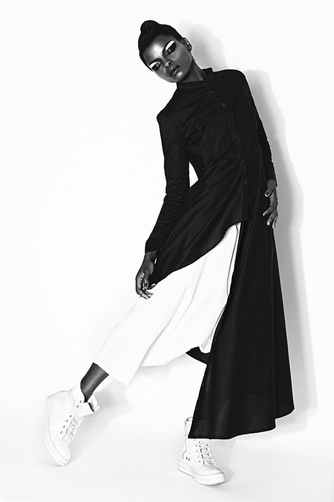 Alchemy | Androgyniczne białe spodnie haremowe