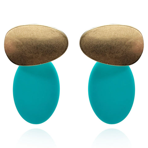 Michael Nash Jewelry | Chiara Worn Gold And Turquoise Pierced Resin Drop Earrings