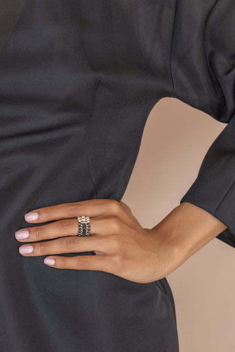 Pas de Marque | 925 sterling silver black spinel ring La Bague Duo