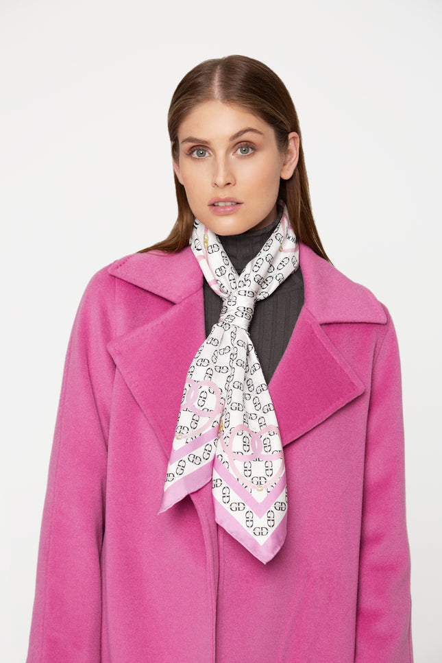GIODORO | GD Monogram Print silk Scarf 90