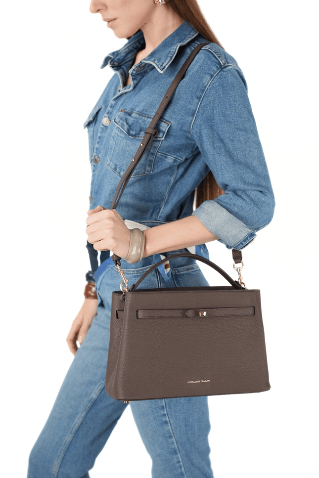 Atelier Galin | Cube Lock Bag - Choco