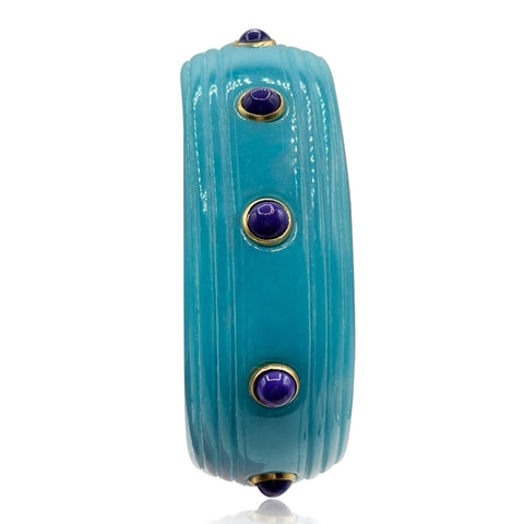 Michael Nash Jewelry | Rosa Turquoise And Black Lapis Resin Bangle