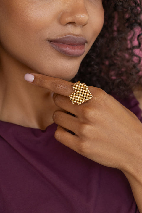 Pas de Marque | Gold-filled ring Cœur Soufflé