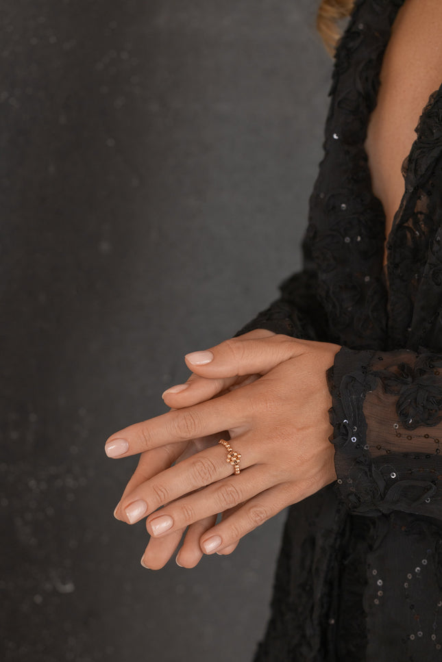 Pas de Marque | Rose gold-filled ring Cube Pendant