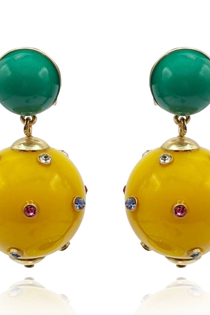 Michael Nash Jewelry | Valentina Jade And Amber Resin Studded Pierced Earrings