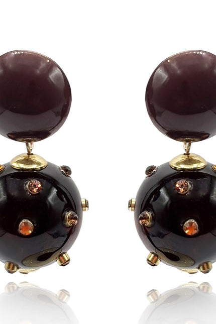 Michael Nash Jewelry | Valentina Tortoise And Tortoise Resin Studded Pierced Earrings