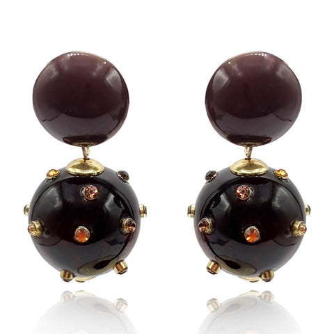 Michael Nash Jewelry | Valentina Tortoise and Tortoise Resin Studded Pierced Earrings