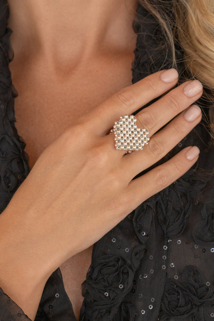 Pas de Marque | 925 sterling silver ring Cœur Soufflé