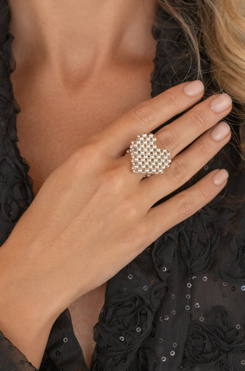 Pas de Marque | 925 sterling silver ring Cœur Soufflé