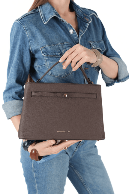 Atelier Galin | Cube Lock Bag - Choco