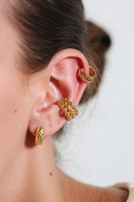 Miss Cecilia | Quilted Huggie Hoop Earrings