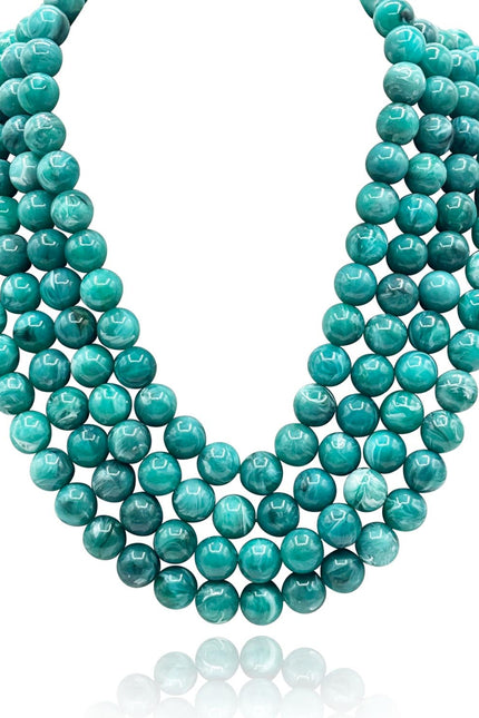 Michael Nash Jewelry | Irena Four Strand Turquoise Resin Bead Nesting Necklace