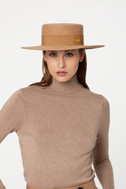 GIODORO | Gidoa Camel Felt Hat with Grosgrain Ribbon
