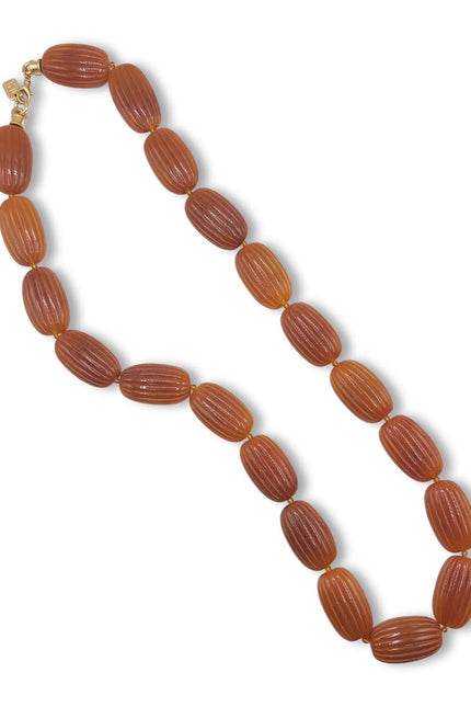 Michael Nash Jewelry | Renata Large Amber Resin Carved Bead Necklace
