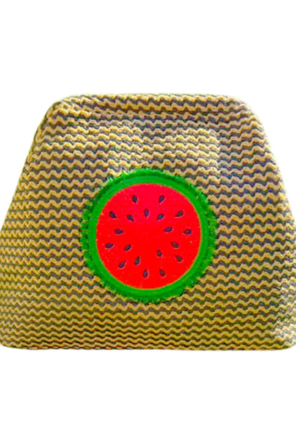 Lilly Loves fluffy watermelon pouch bag, soft plush clutch with vibrant watermelon design , perfect for small essentials.
