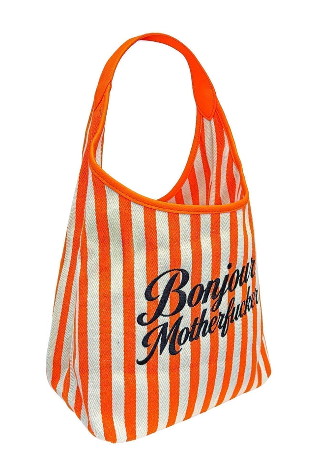 Lilly Loves | Orange Bonjour Motherfuckers Tote Bag