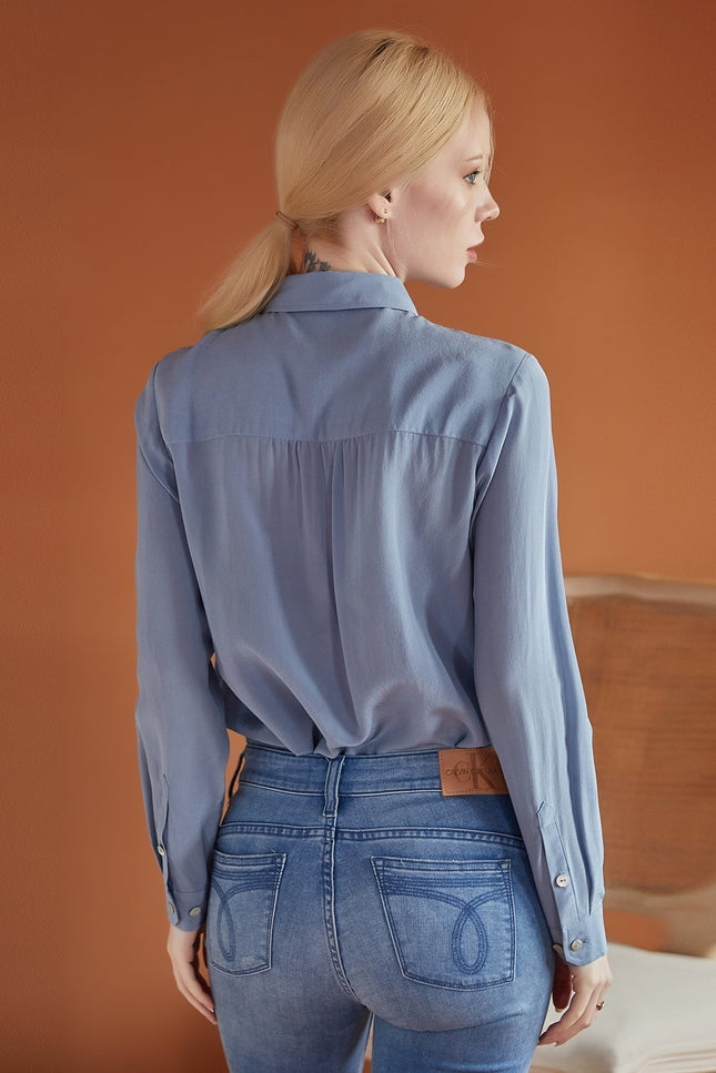 Soft Strokes Silk | Long Sleeve Elva Blouse