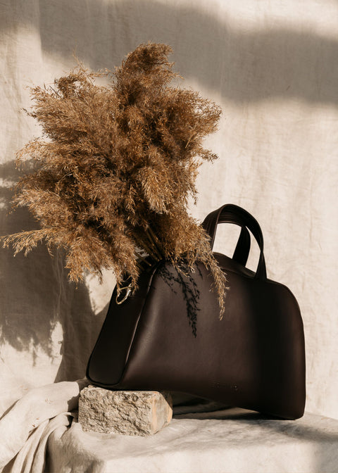 Estimon | Briefcase Bowling corn leather chocolate