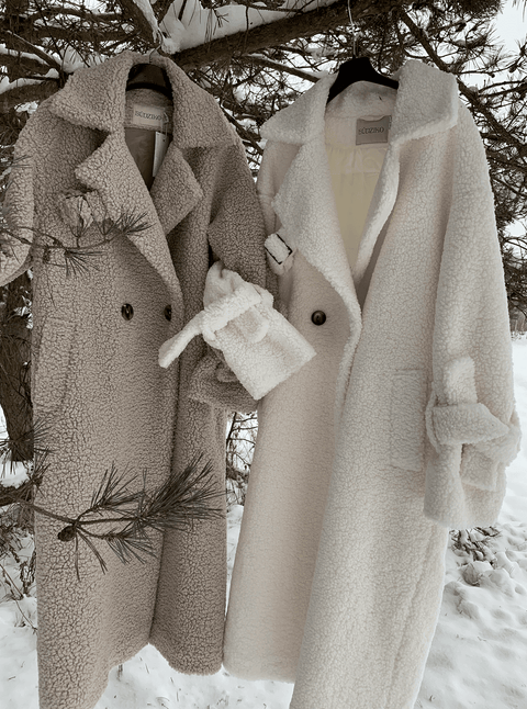 BÚDZIKO | BEIGE LONG TEDDY COAT