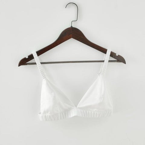 Soft Strokes Silk | Pearl White Handmade Bralette Bra
